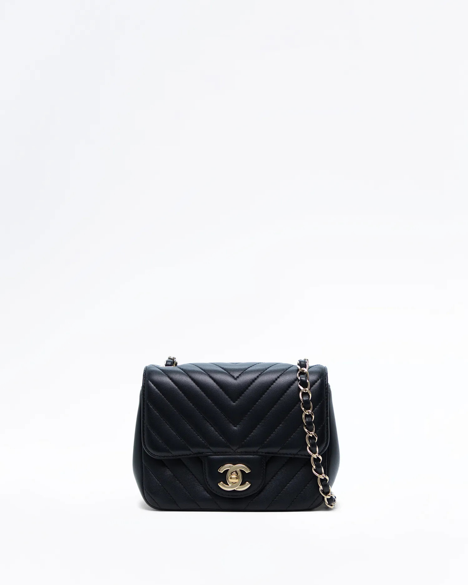 Lambskin Chevron Mini Flap Bag | Vivrelle