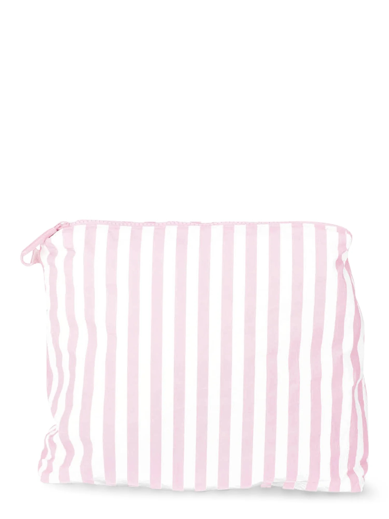 No Boundaries Women's Beach Wipeable Pouch, Pink Stripe | Walmart (US)