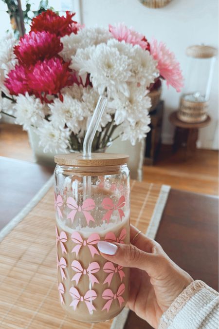 Loving this new bow cup for my iced coffee! Linked here to shop ☕️🎀🤍 check out my shop collection with all bows which are so in right now!

#LTKSpringSale 

#LTKfindsunder50