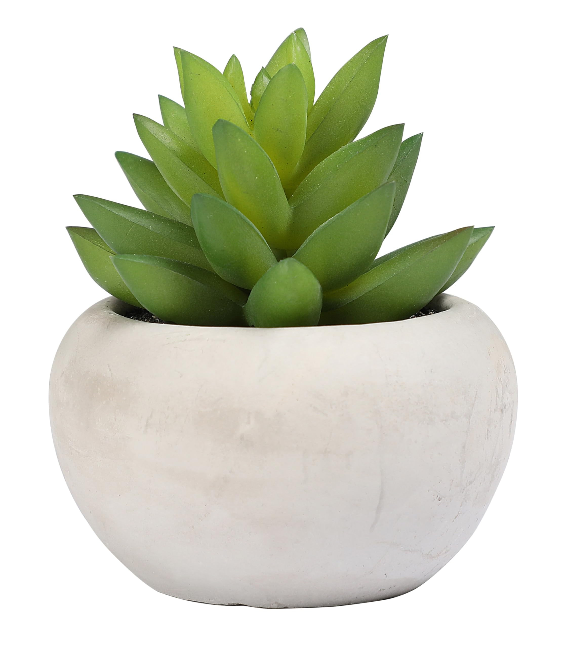 SEDLAV Realistic 4.33" Artificial Green Succulent Plant in Modern Cement Pot - Lifelike Indoor D... | Amazon (US)