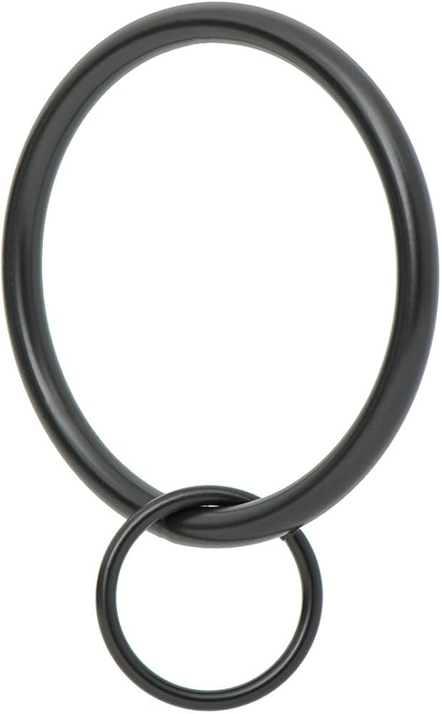 Ivilon Drapery Eyelet Curtain Rings - 2" Ring Loop for Hook Pins, Set of 14 - Black | Amazon (US)