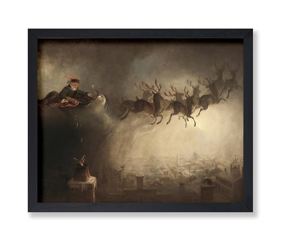 Poster Master Vintage Santa Claus Poster - Retro Christmas Print - Holiday Art - Reindeer Sled Ar... | Amazon (US)