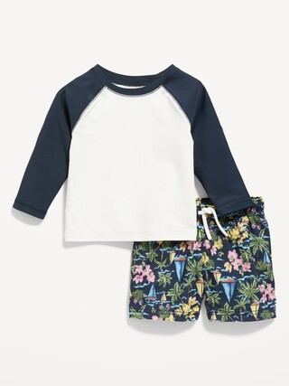 Graphic Rashguard Swim Top and Trunks for Baby | Old Navy (CA)