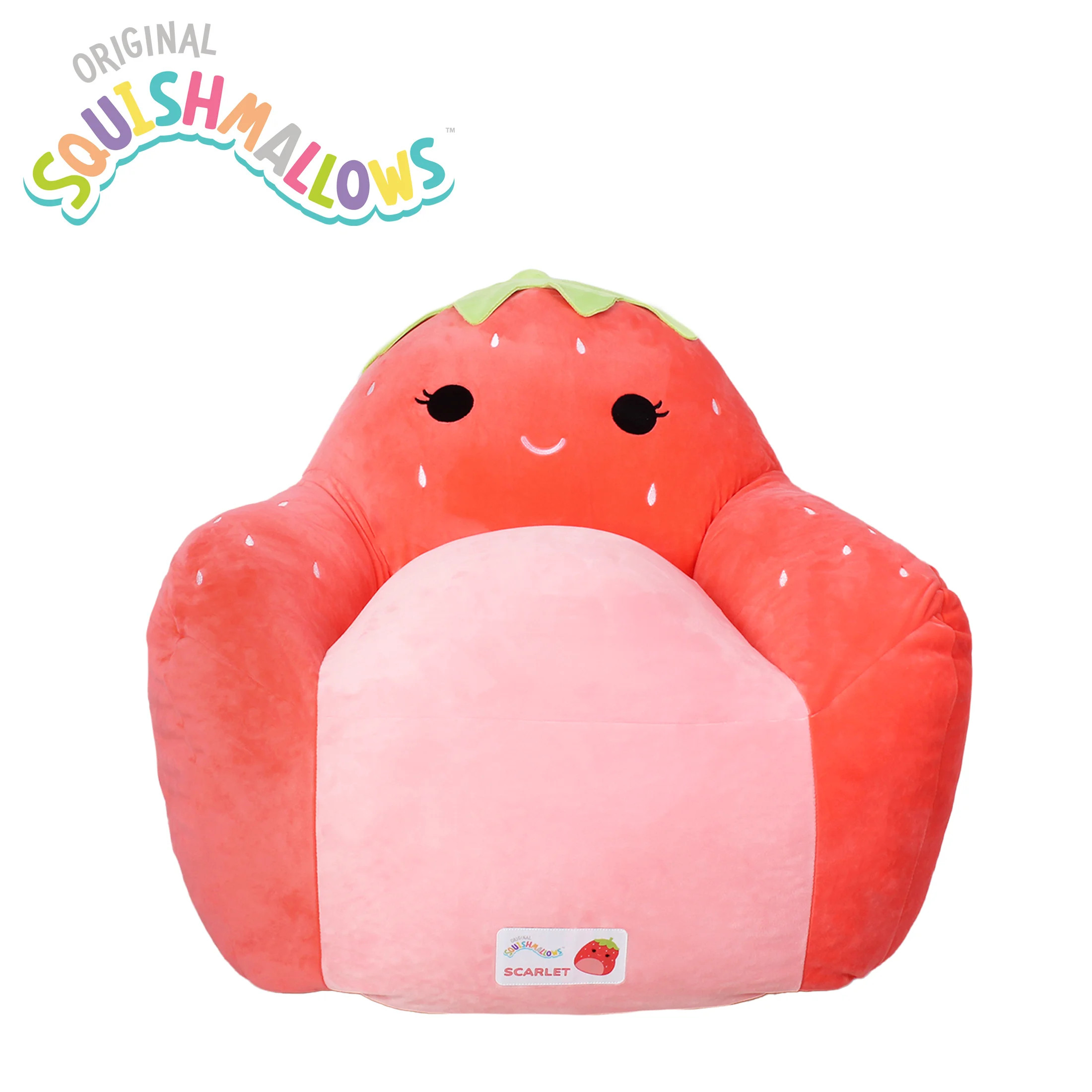 Squishmallows Official Scarlet Bean Bag Chair - 30 in Wide Kids Squishy Soft Chair, Red | Walmart (US)