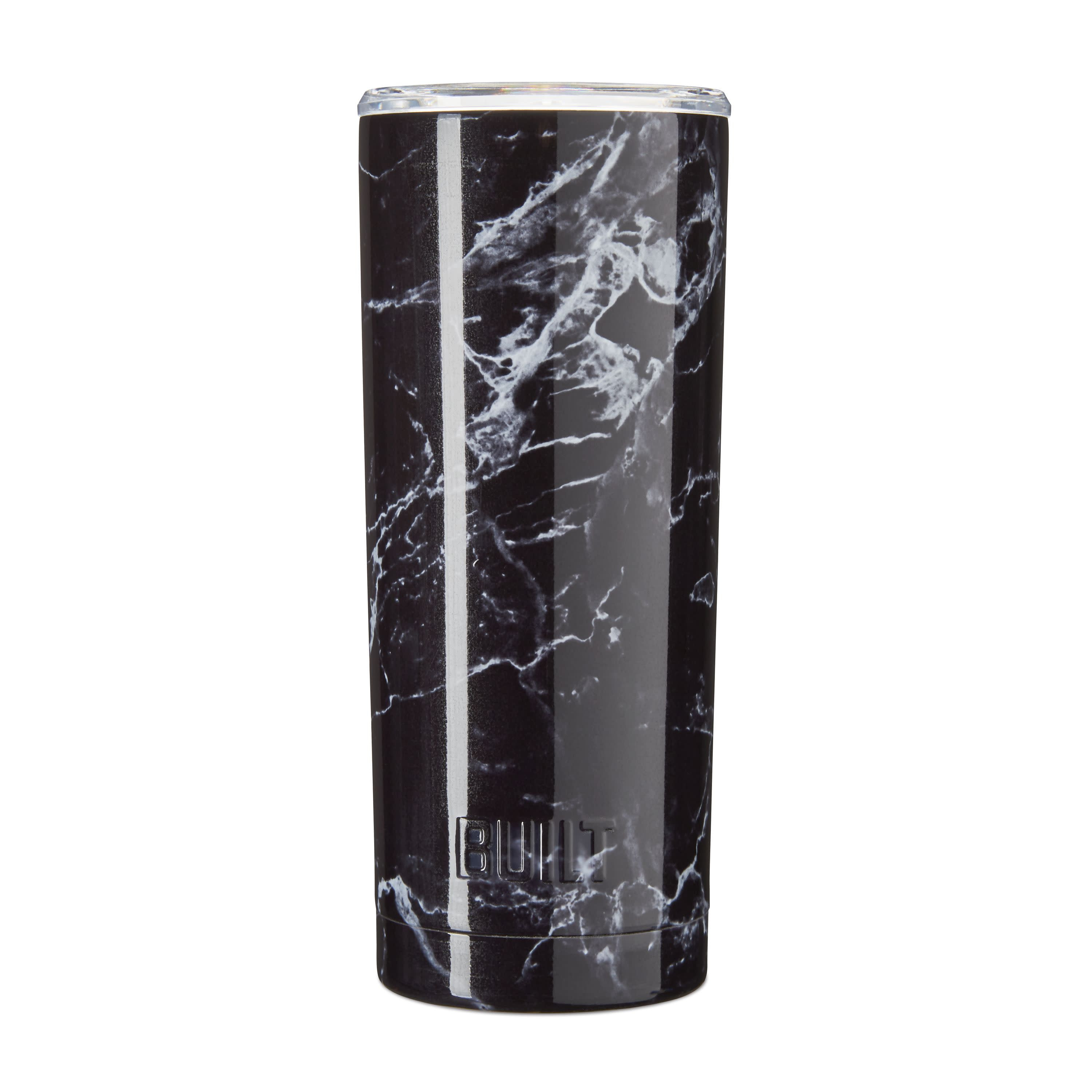 Built 20-Ounce Double-Wall Stainless Steel Tumbler in Black Marble | Walmart (US)