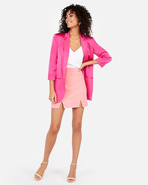 notch collar boyfriend blazer | Express