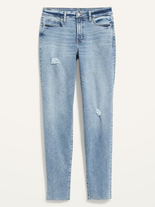 High-Waisted OG Straight Extra Stretch Ripped Cut-Off Jeans for Women | Old Navy (US)