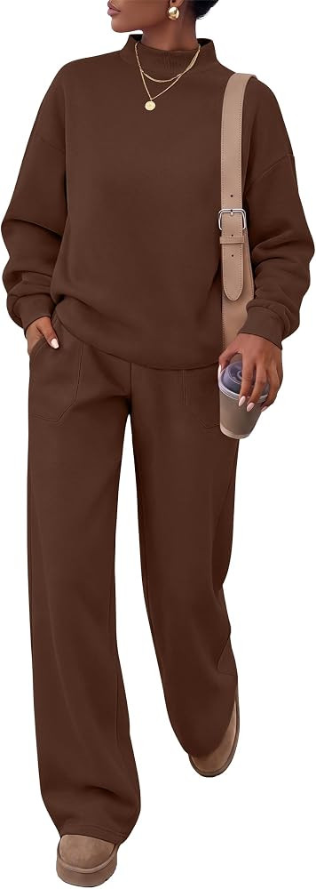 ANRABESS Two Piece Sets for Women Striped Lounge Set | Amazon (US)