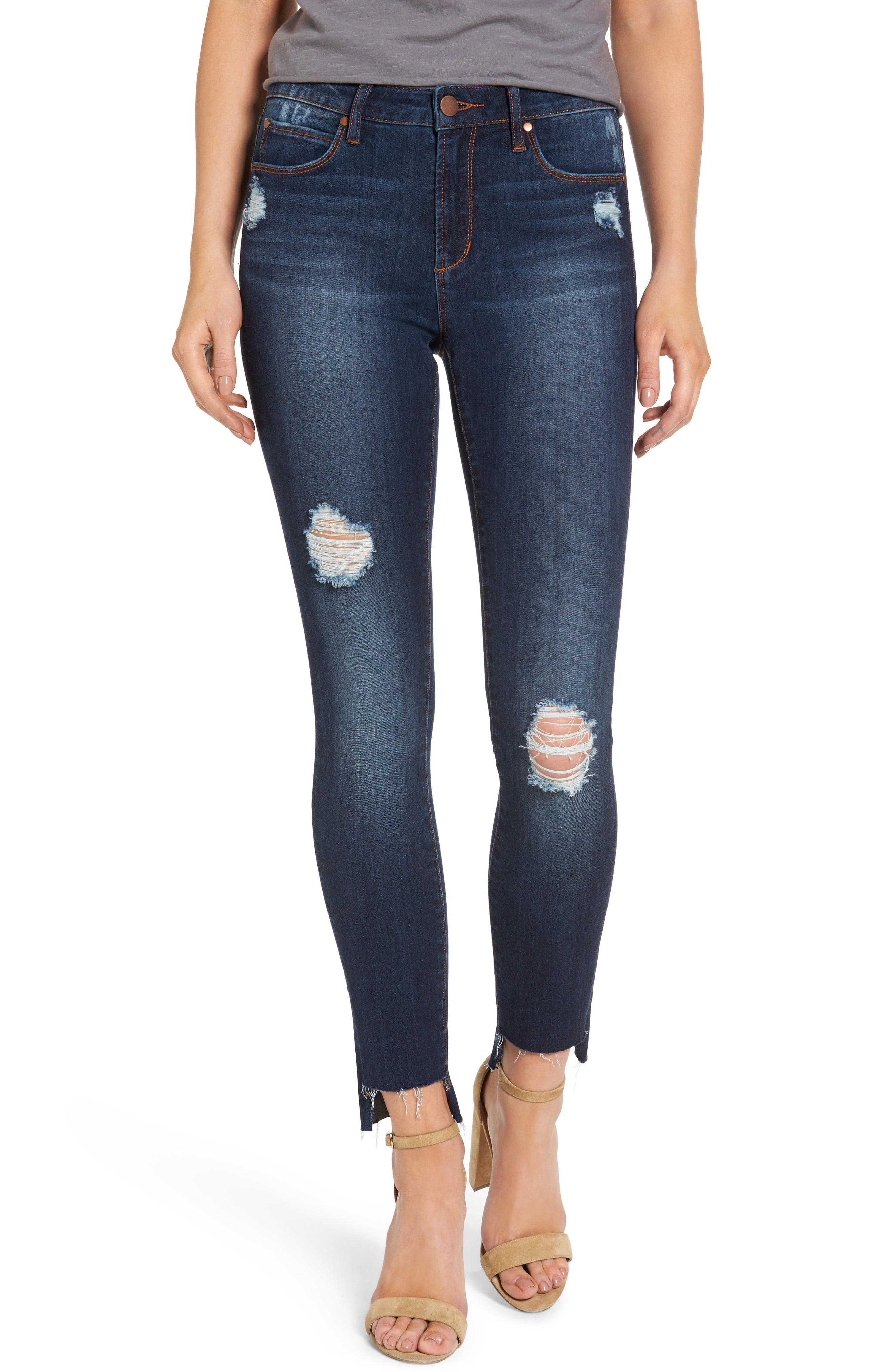 Ripped Step Hem Skinny Jeans | Nordstrom