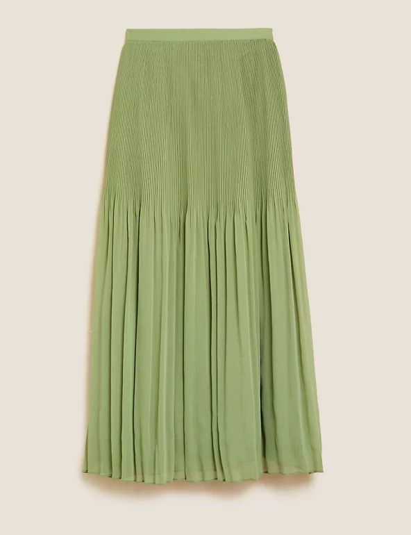 Plisse Pleated Midaxi Skirt | Marks & Spencer (UK)