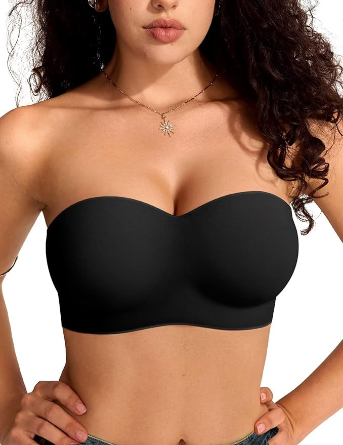 Vertvie Strapless Bras for Women Push Up Non-Slip Bandeau Bra Seamless Full Coverage Tube Top Bra... | Amazon (US)