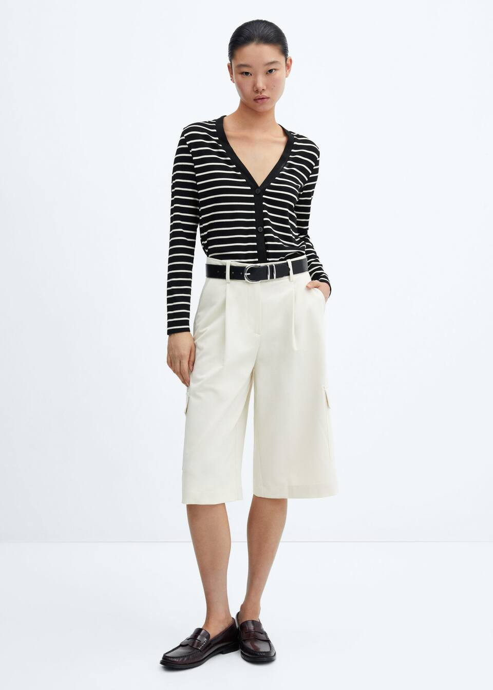 striped cardigan with jewel buttons -  Women | Mango USA | MANGO (US)