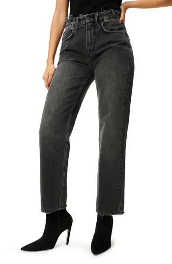 Good American '90s Duster Straight Leg Jeans in Black250 at Nordstrom Rack | Nordstrom Rack
