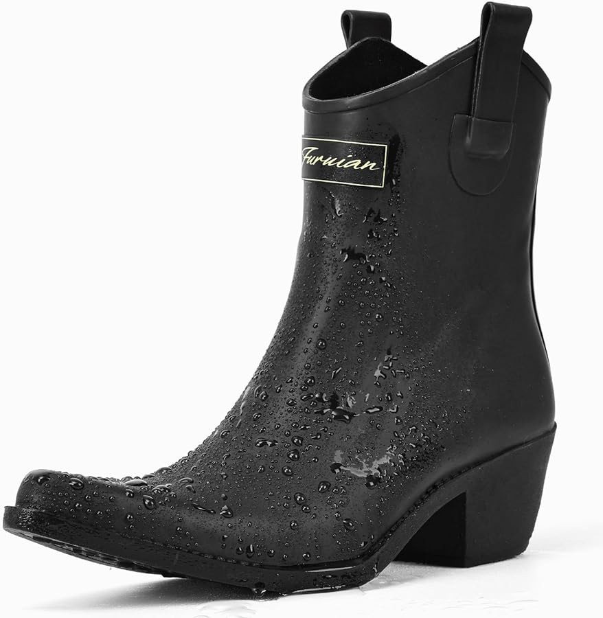 Furuian Women's Rain Boots Chelsea Rain Boots Western Boots Waterproof Garden Shoes Ankle Rain Sh... | Amazon (US)