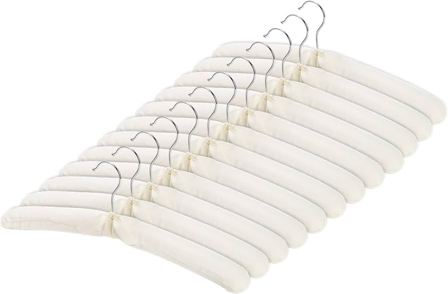 Tosnail 12 Pack Fabric Padded Hangers, Foam Padded Wedding Dress Hangers for Coat, Blouse, Sweate... | Amazon (US)