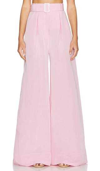 Wide Leg Pleated Pant in Pink | Revolve Clothing (Global)