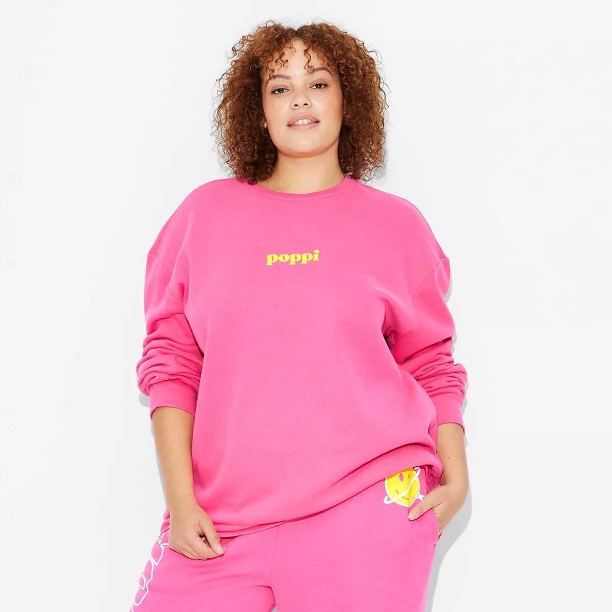 Adult Poppi Forever Icon Graphic Sweatshirt - Pink 1X | Target