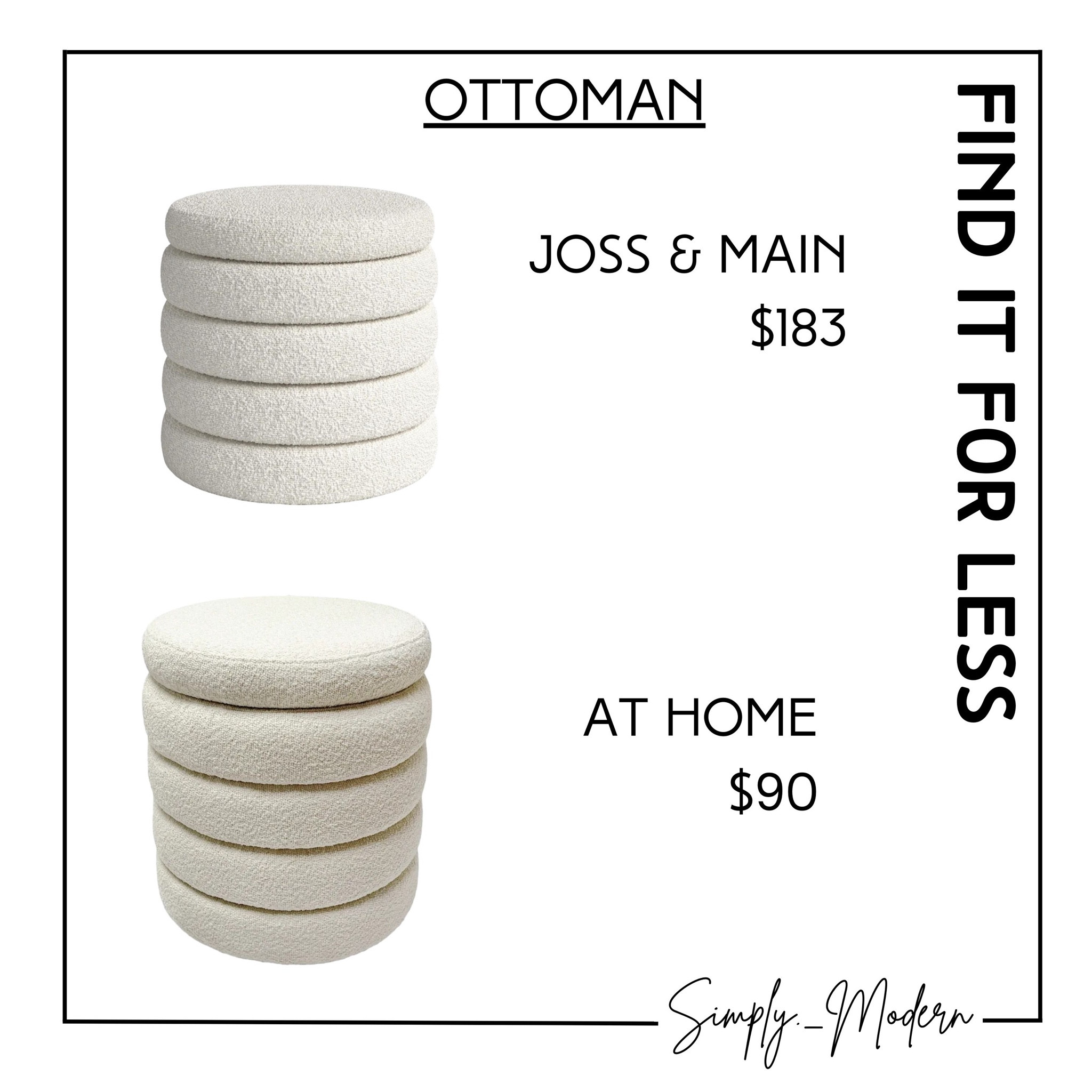 Find it for less- Boucle ottoman.

#LTKhome