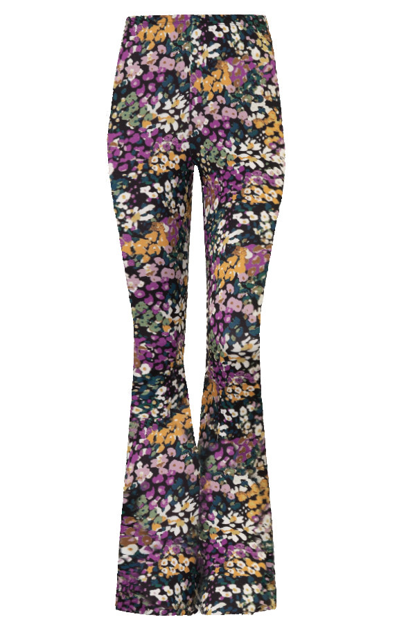 Flared Broek Print Colorful Flower | Fashionmusthaves.nl | The Musthaves (NL)
