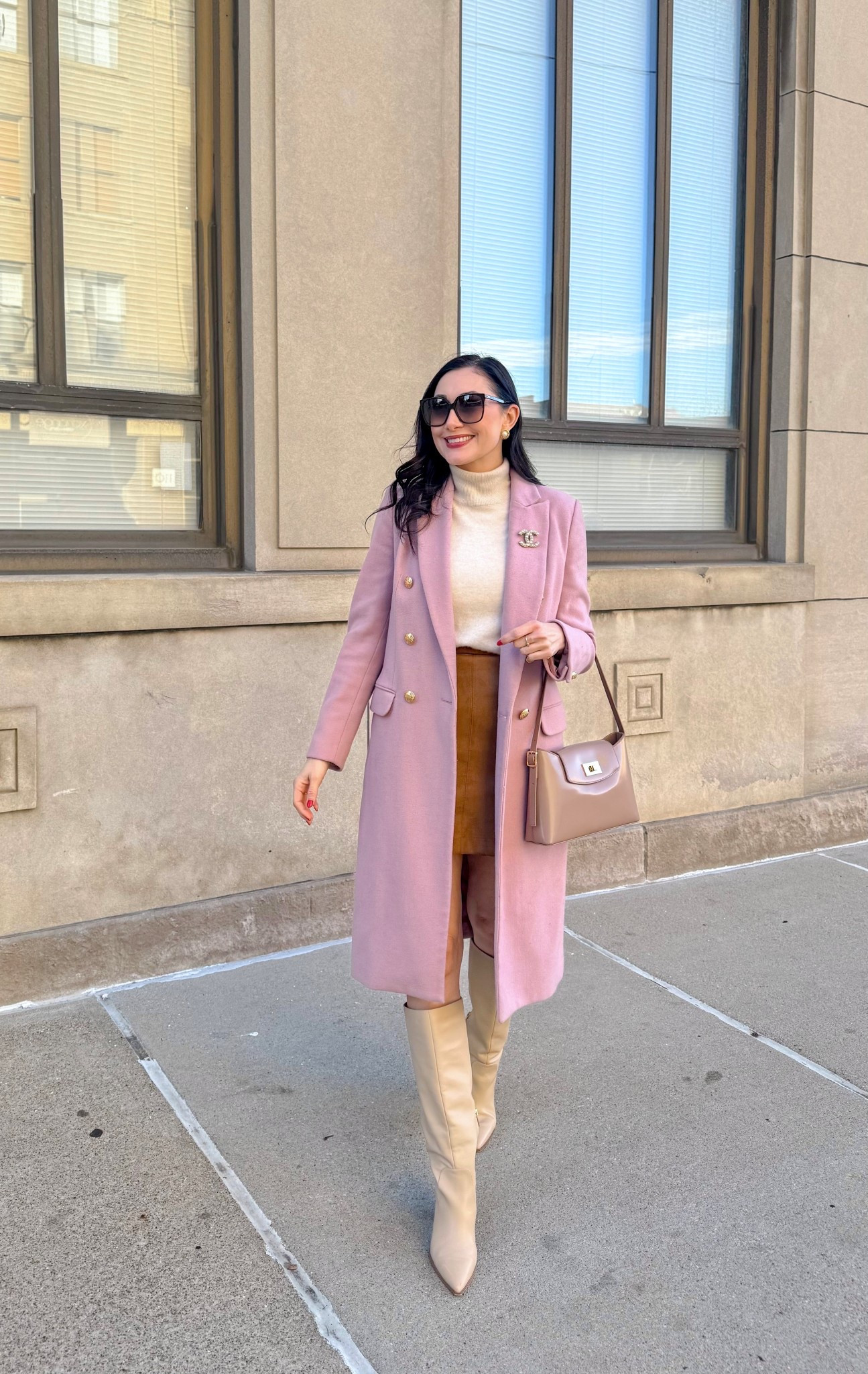 Classy winter outfit 🩷

Pink coat 
Cashmere sweater 
Suede mini skirt 
Tan knee high boots size 7.5, sized up half size 

Thanksgiving outfit
Neutral outfit 
Classy outfit 
Brunch outfit 

#LTKHoliday #LTKSeasonal #LTKootd