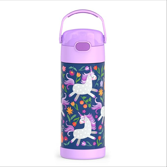 THERMOS FUNTAINER Water Bottle with Straw, 12oz, Unicorn Blooms | Kids Stainless Steel Insulated ... | Amazon (US)