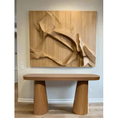 Cone Legs Oval Modern Console Table In Honey Oak | Wayfair North America