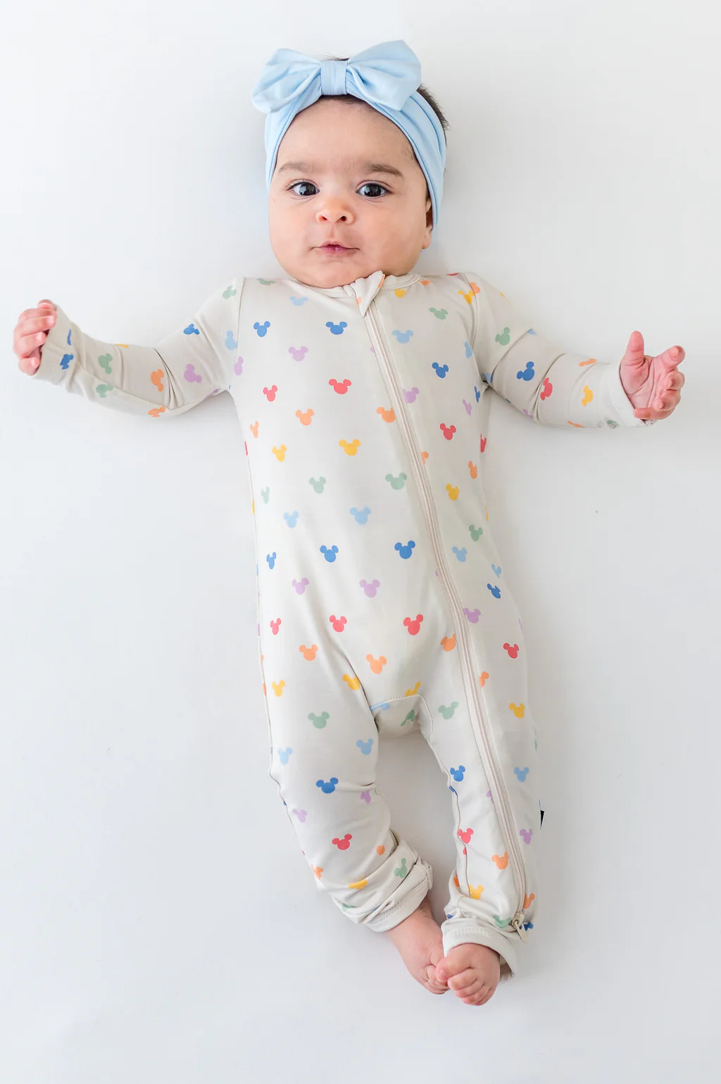 Zippered Romper in Pastel Mickey Mouse | Kyte Baby