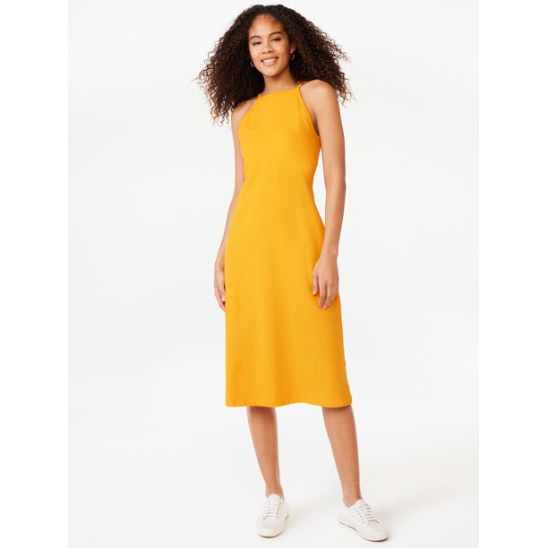 Free Assembly Sleeveless Halter Midi Dress, Sizes XS-XXL | Walmart (US)