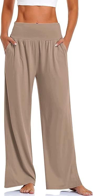 DLOODA Womens Wide Leg Pants Loose Yoga Sweatpants Comfy Lounge Pajama Casual Flowy Palazzo Pants... | Amazon (US)