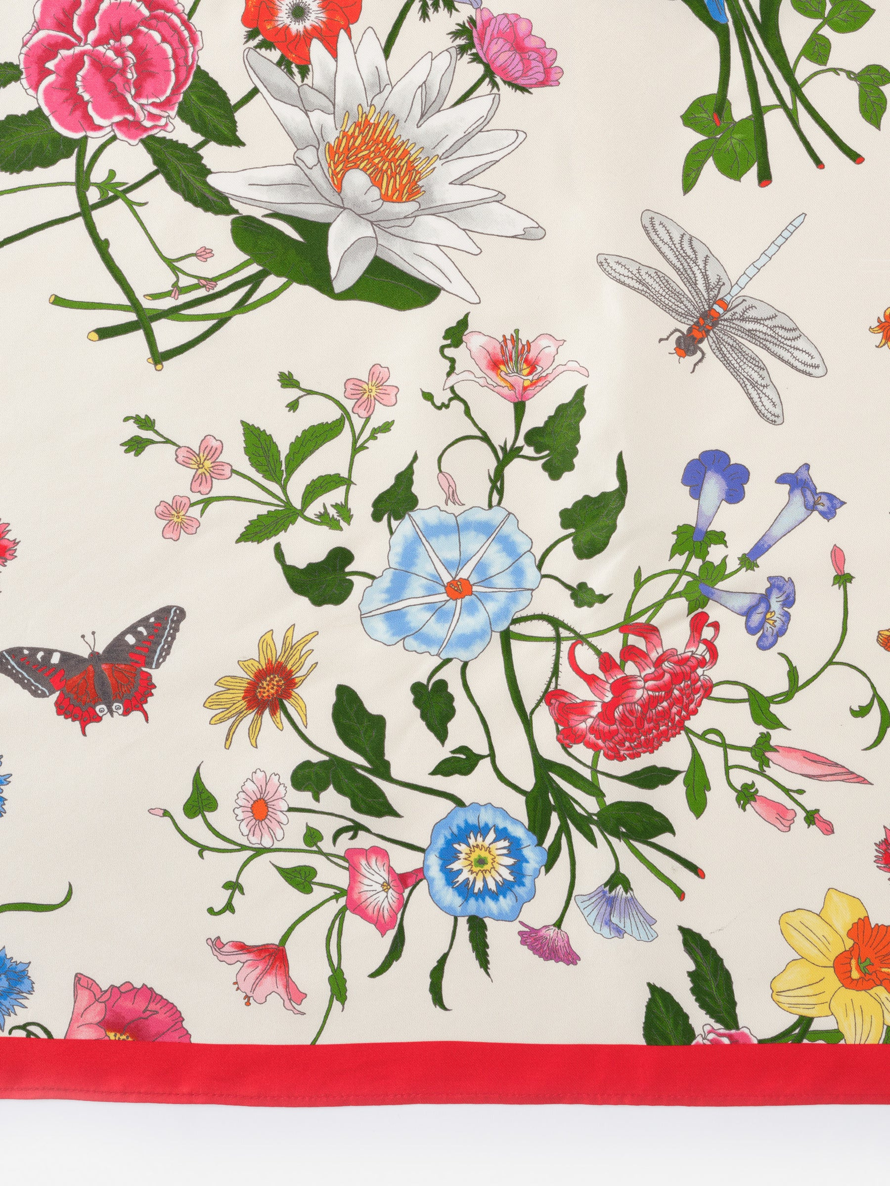 Off_White/Multi Dragonfly Garden Square Kyleigh Silk Scarf | Women's Scarves | J.McLaughlin | J.McLaughlin