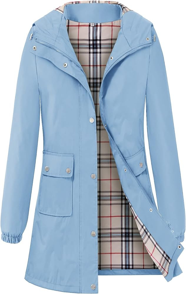 Adiwiid Rain Coat for Women Waterproof with Hood Lightweight Women's Rain Jacket Outdoor Trench W... | Amazon (US)