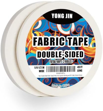 Double-Sided Fabric Tape,Hem Tape No Sew No Iron,1/4"+1/2" (2 Rolls) | Amazon (US)