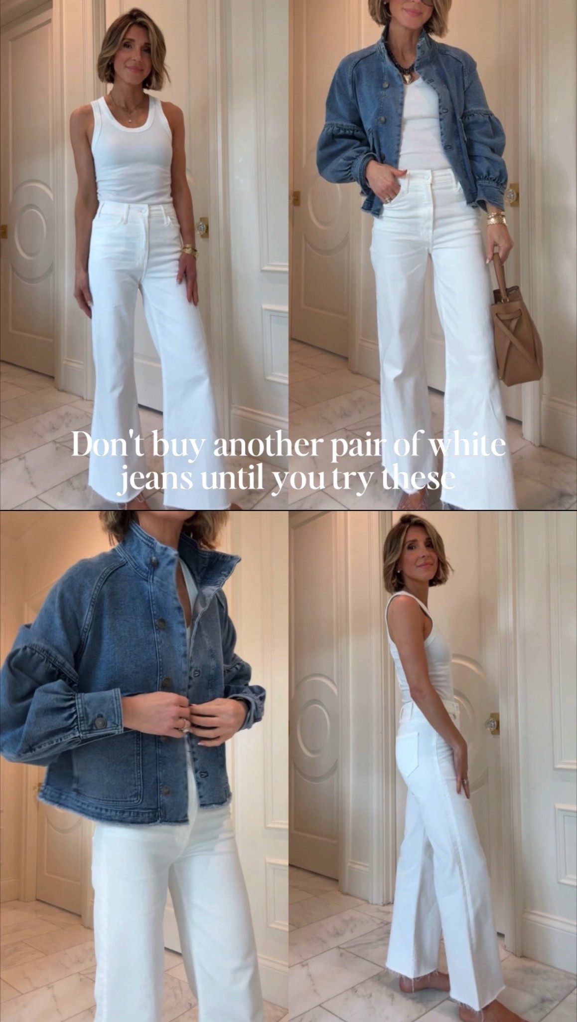 One of my favorite pairs of Mother jeans in a white wash for spring/summer. The fit is perfection. I'm 5'7 and wearing my true size 25 these fit tts.

#LTKootd
