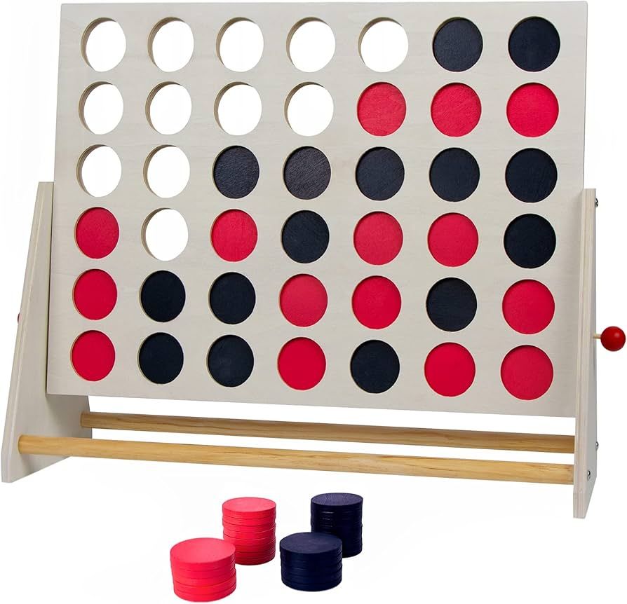 Juegoal 4 in a Row Giant Game Set, 1.5FT Height Classic Wooden Connect Game, Line Up 4 Games with... | Amazon (US)