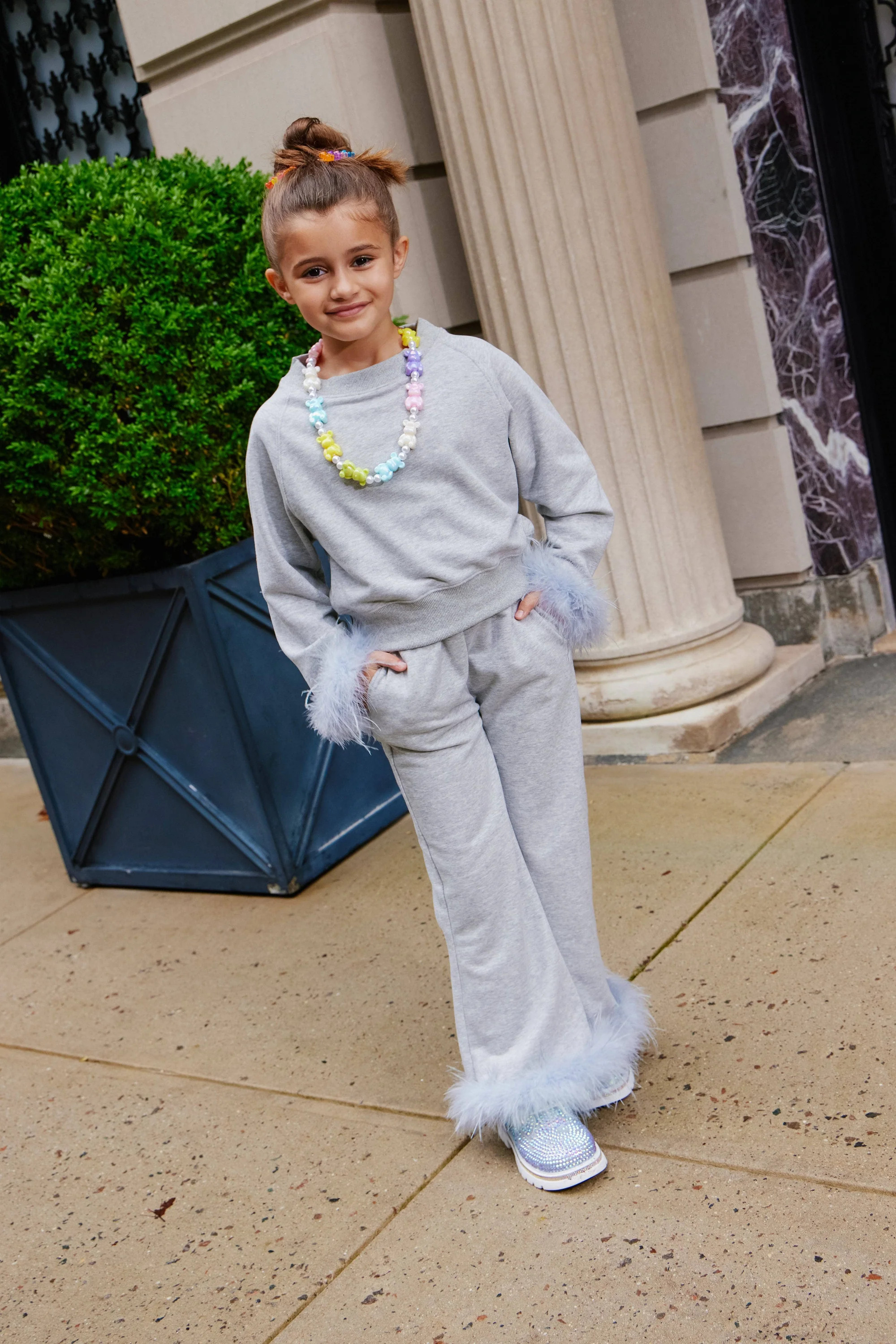 Grey Feather Athletic Set | Lola + The Boys