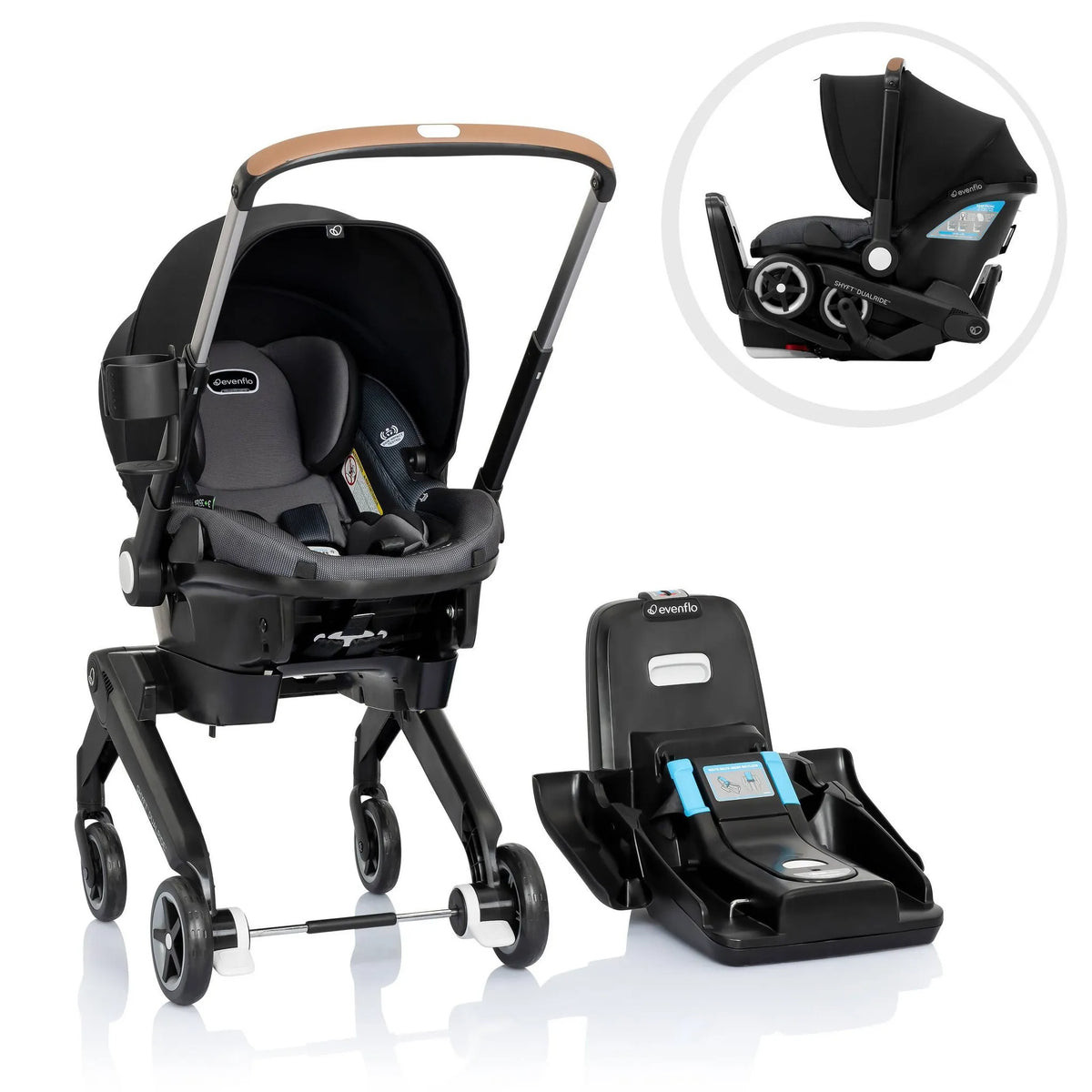 Shyft DualRide Travel System with Carryall Storage - Boone Gray | REBEL (formerly Rebelstork)