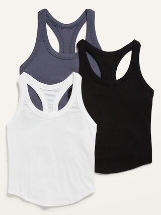 UltraLite Rib-Knit Cropped Tank Tops 3-Pack for Women | Old Navy (US)