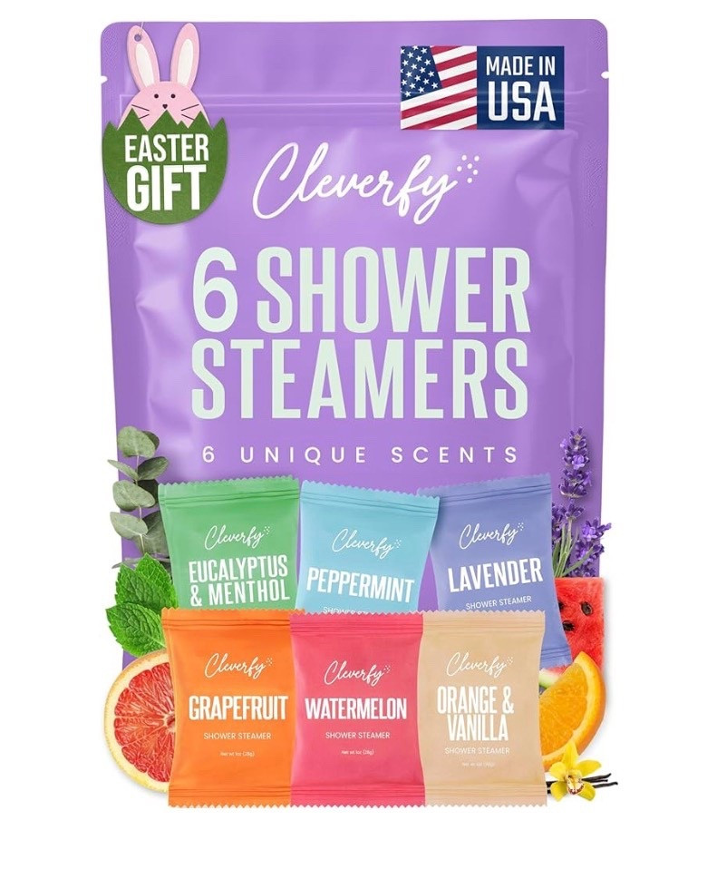 Cleverfy Shower Steamers Aromatherapy - Easter Basket Stuffers for Teens and Adults - Easter Gifts for Women and Men, Girls and Boys - 6 Tablets

#LTKgrwm #LTKBeauty #LTKSpringSale