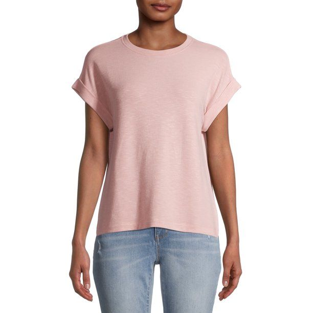 Time and Tru Women's Roll Cuff Pullover | Walmart (US)