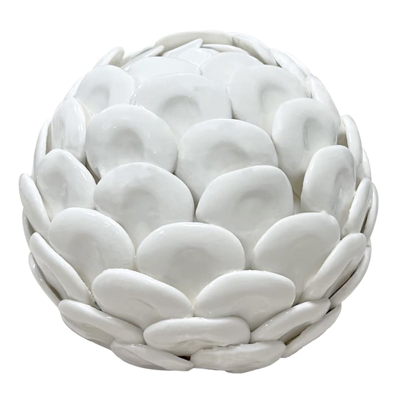 Tracey Boyd Ceramic Capiz Scalloped Sphere, 5" | At Home