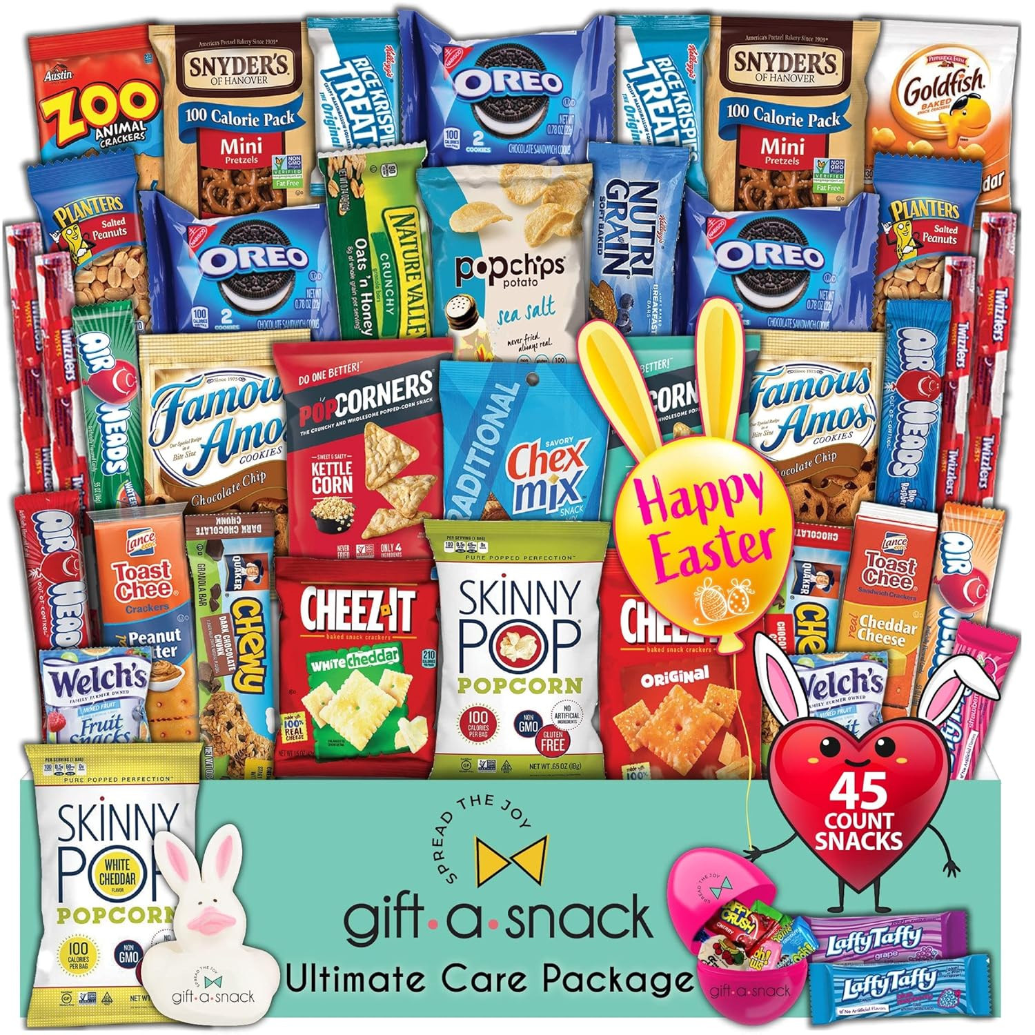 Easter Candies Gift Basket - Candy Filled Egg + Bunny - Snack Box Variety Pack Care Package + Gre... | Amazon (US)