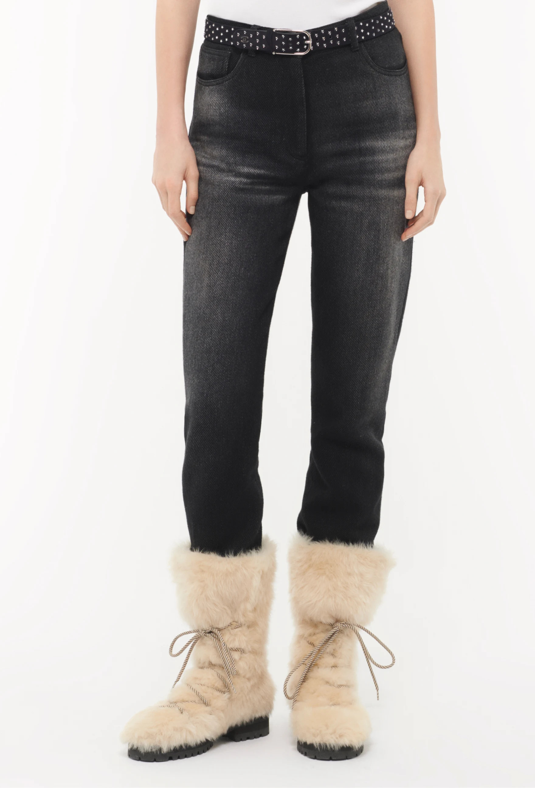 Jeans - Cashmere & cotton, black & white — Fashion | CHANEL | Chanel, Inc. (US)