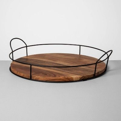 Wood and Metal Tray - Hearth & Hand&#8482; with Magnolia | Target