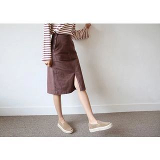 Slit-Front Midi Skirt | YesStyle Global