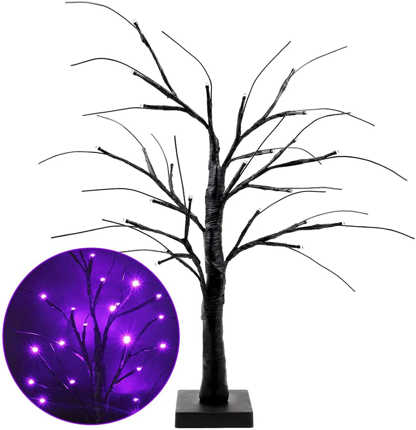 Halloween Tree Decoration LED Simulation Purple Tree Light White Birch Tree Light Creative Room G... | Walmart (US)