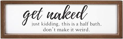 VILIGHT Bathroom Sign Wall Decor - Funny Rustic Farmhouse Decoration Housewarming Gifts - 16x5 In... | Amazon (US)