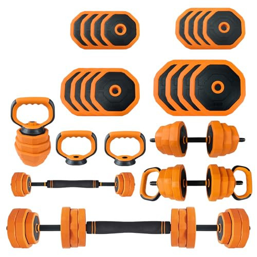 GarveeLife 4 in-1 Adjustable Dumbbell Set, 66 LB Weight Set Used as Dumbbell, Barbell, Kettlebells & Push up Stand, Home Gym Fitness Exercise Equipment for Men Women | Amazon (US)