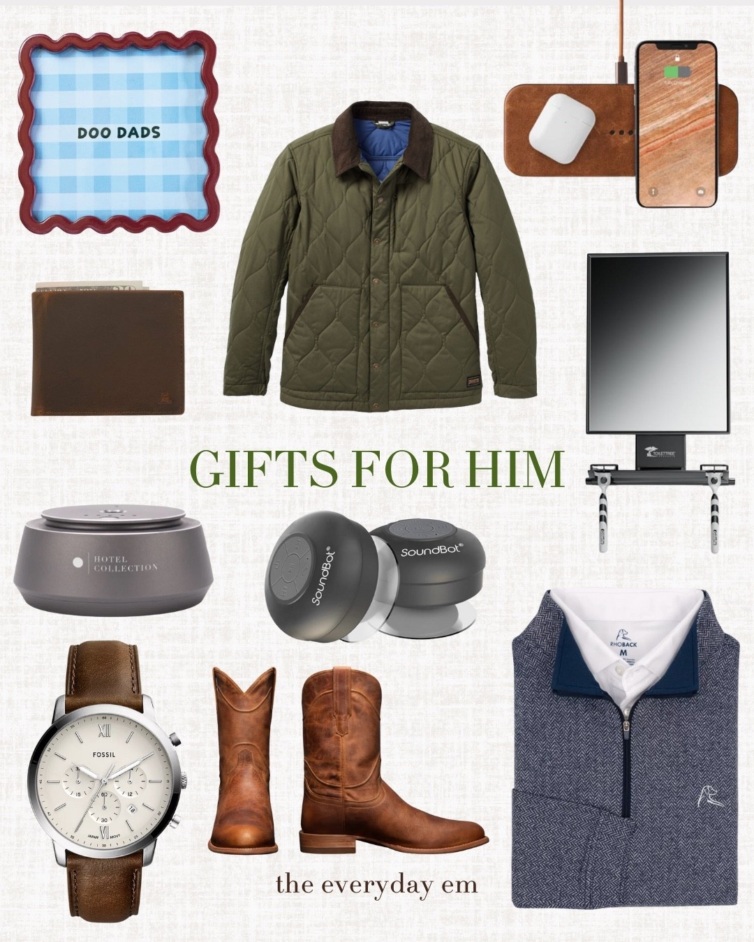 Gifts for Him — fogless mirror, charging pad, car freshener, cowboy boots 

#LTKHoliday #LTKGiftGuide