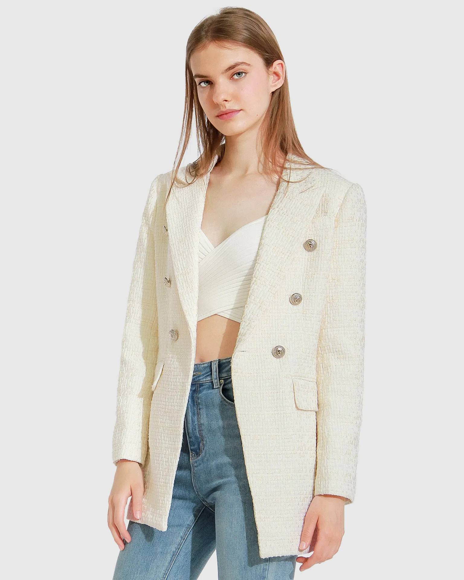Belle &amp; Bloom Princess Polina Tweed Blazer - Cream | Verishop