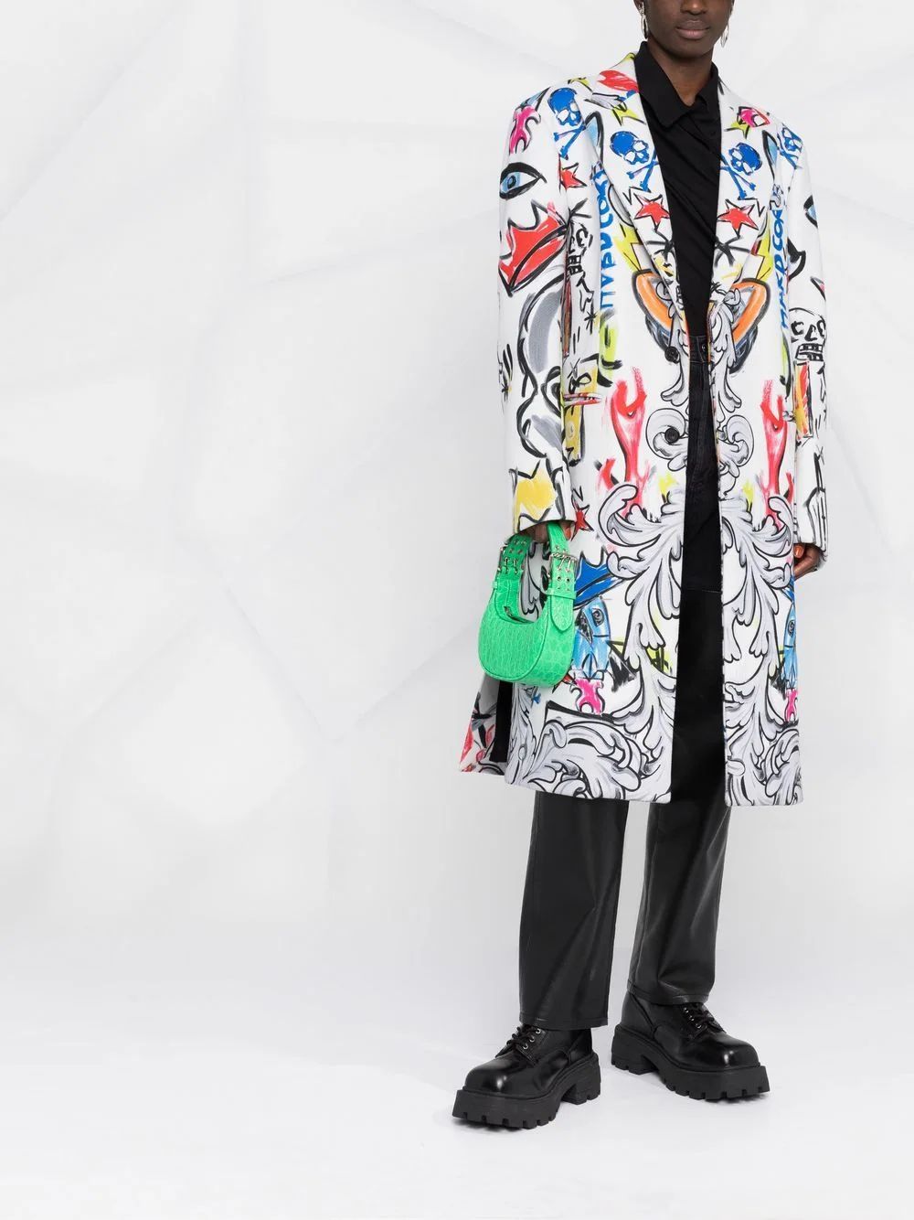 Agnelli graffiti-print single-breasted coat | Farfetch Global